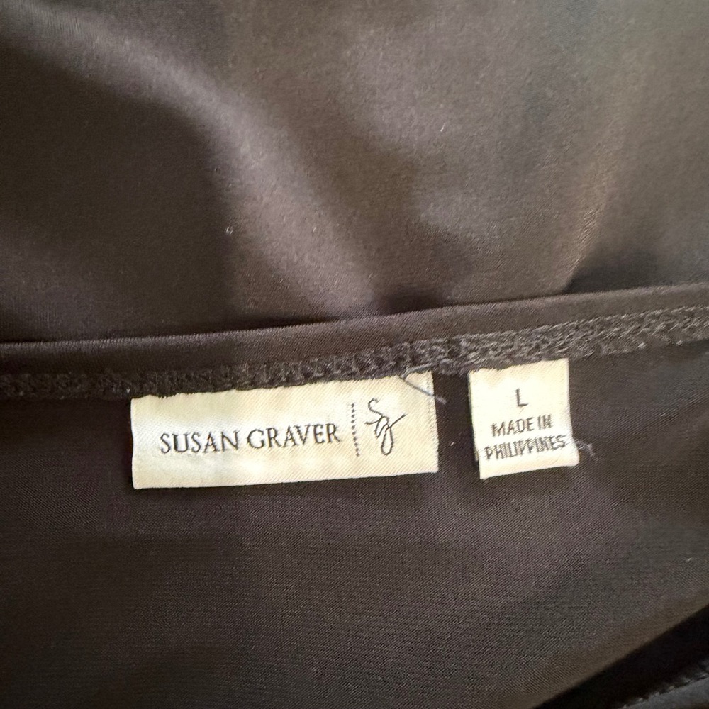 Susan Graver Dress Womens L Black A-Line Stretch Minimalist Lagenlook LBD Travel - Picture 3 of 13